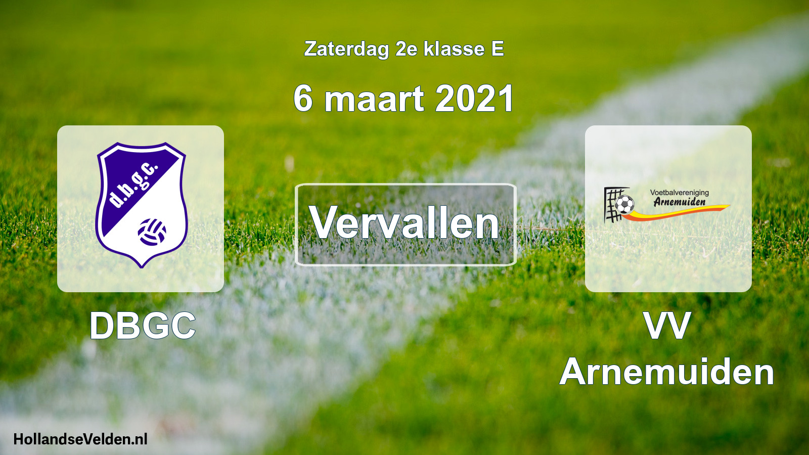 Scheduled Match: DBGC - VV Arnemuiden (6 March 2021)
