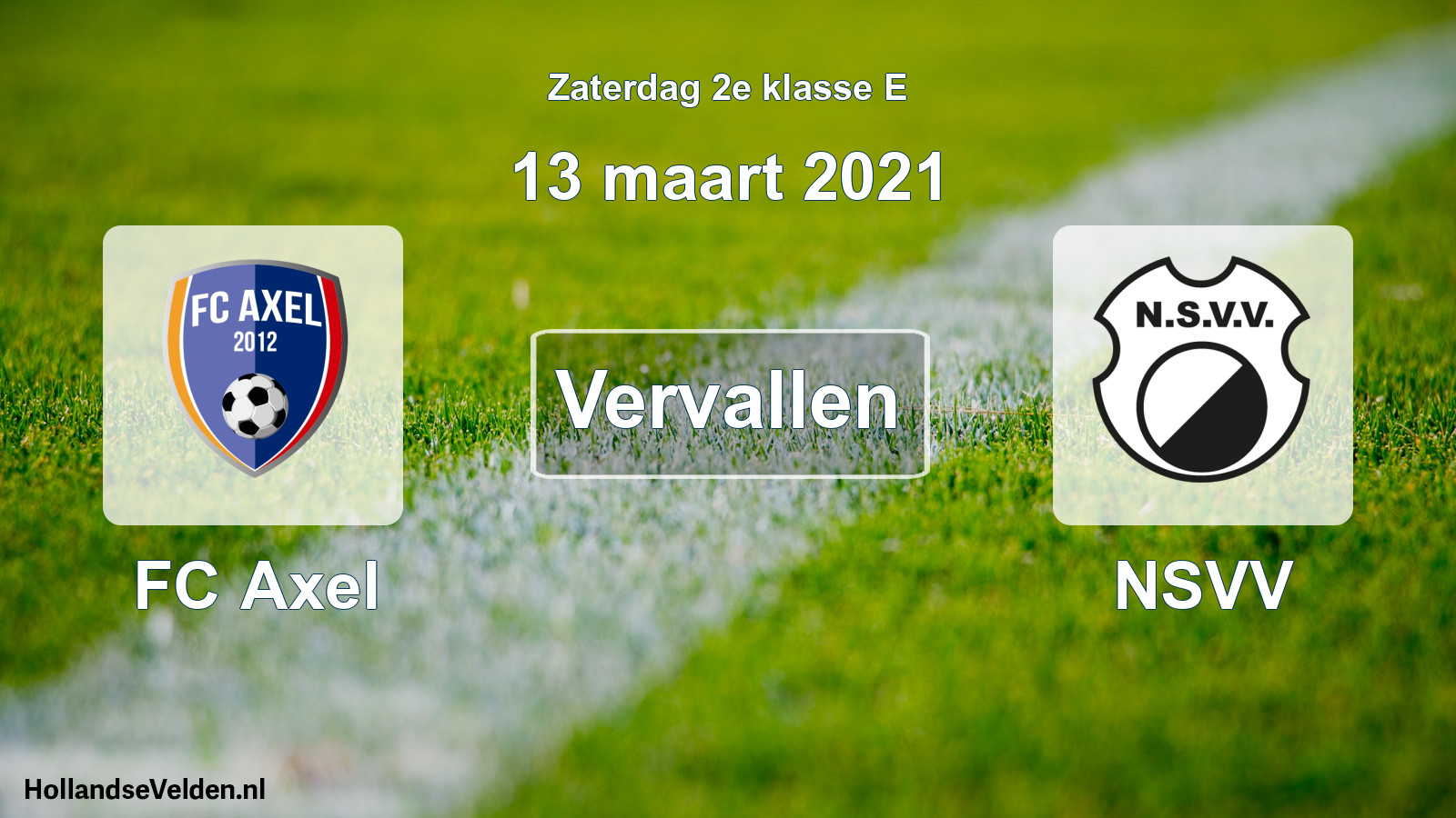 Scheduled Match: FC Axel - NSVV (13 March 2021)