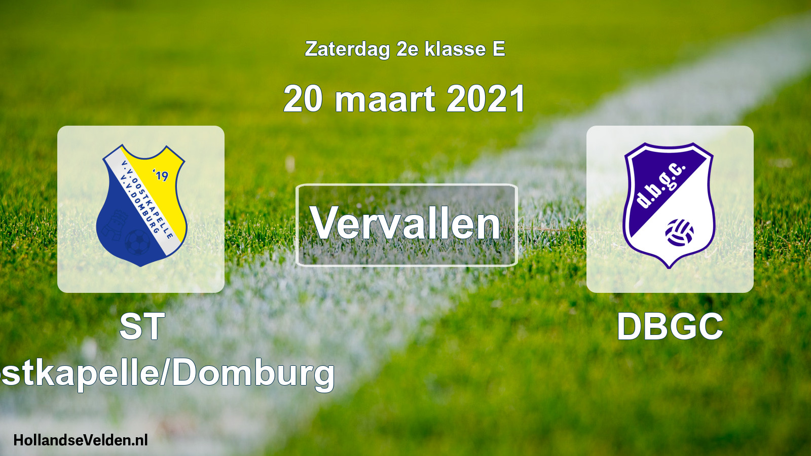 Scheduled Match: ST Oostkapelle/Domburg - DBGC (20 March 2021)