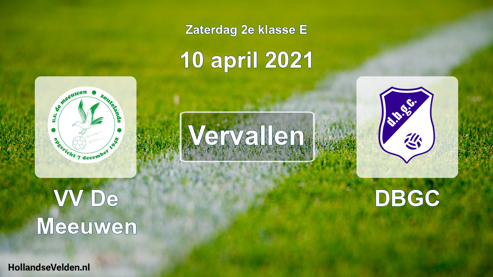 Scheduled Match: VV De Meeuwen - DBGC (10 April 2021)