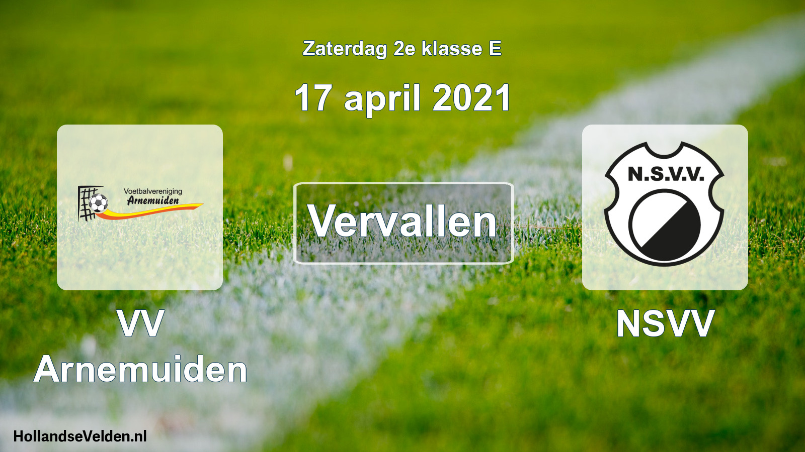 Scheduled Match: VV Arnemuiden - NSVV (17 April 2021)
