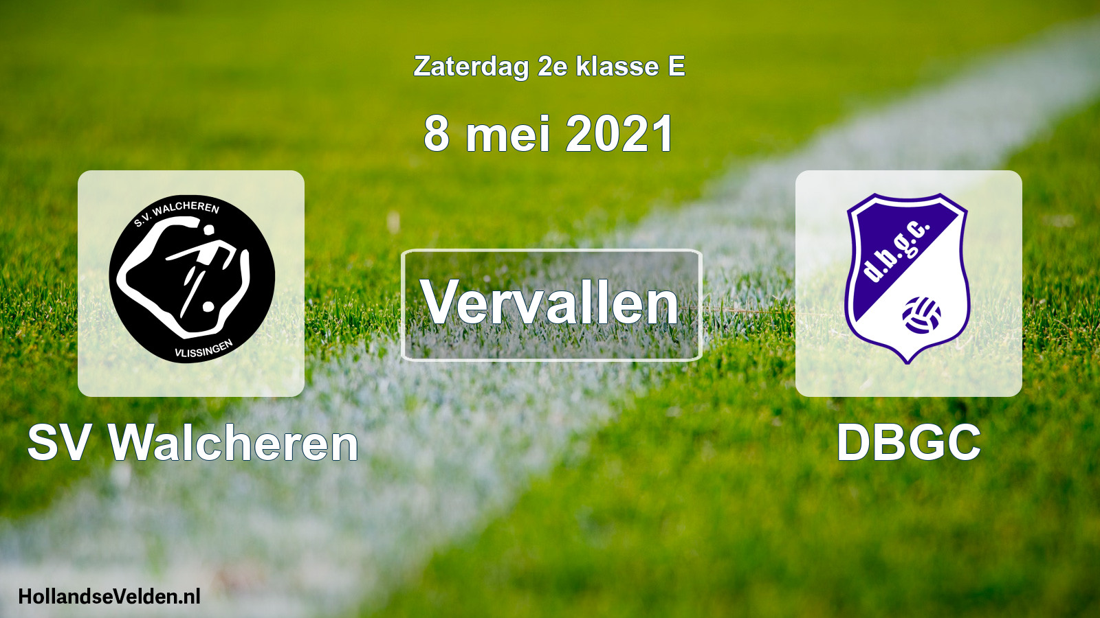 Scheduled Match: SV Walcheren - DBGC (8 May 2021)