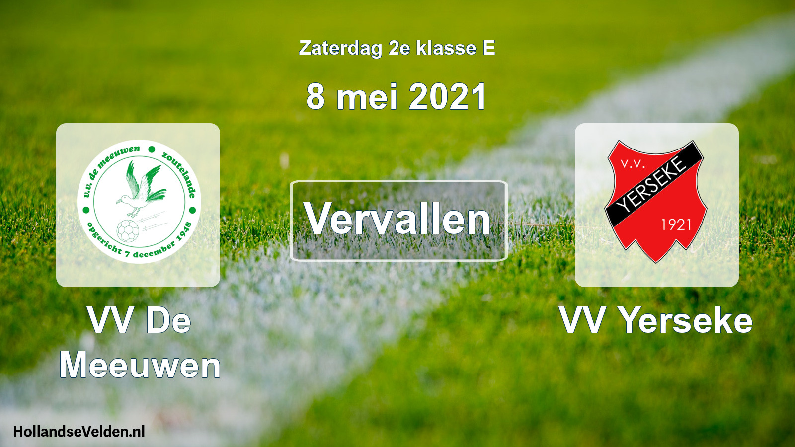 Scheduled Match: VV De Meeuwen - VV Yerseke (8 May 2021)