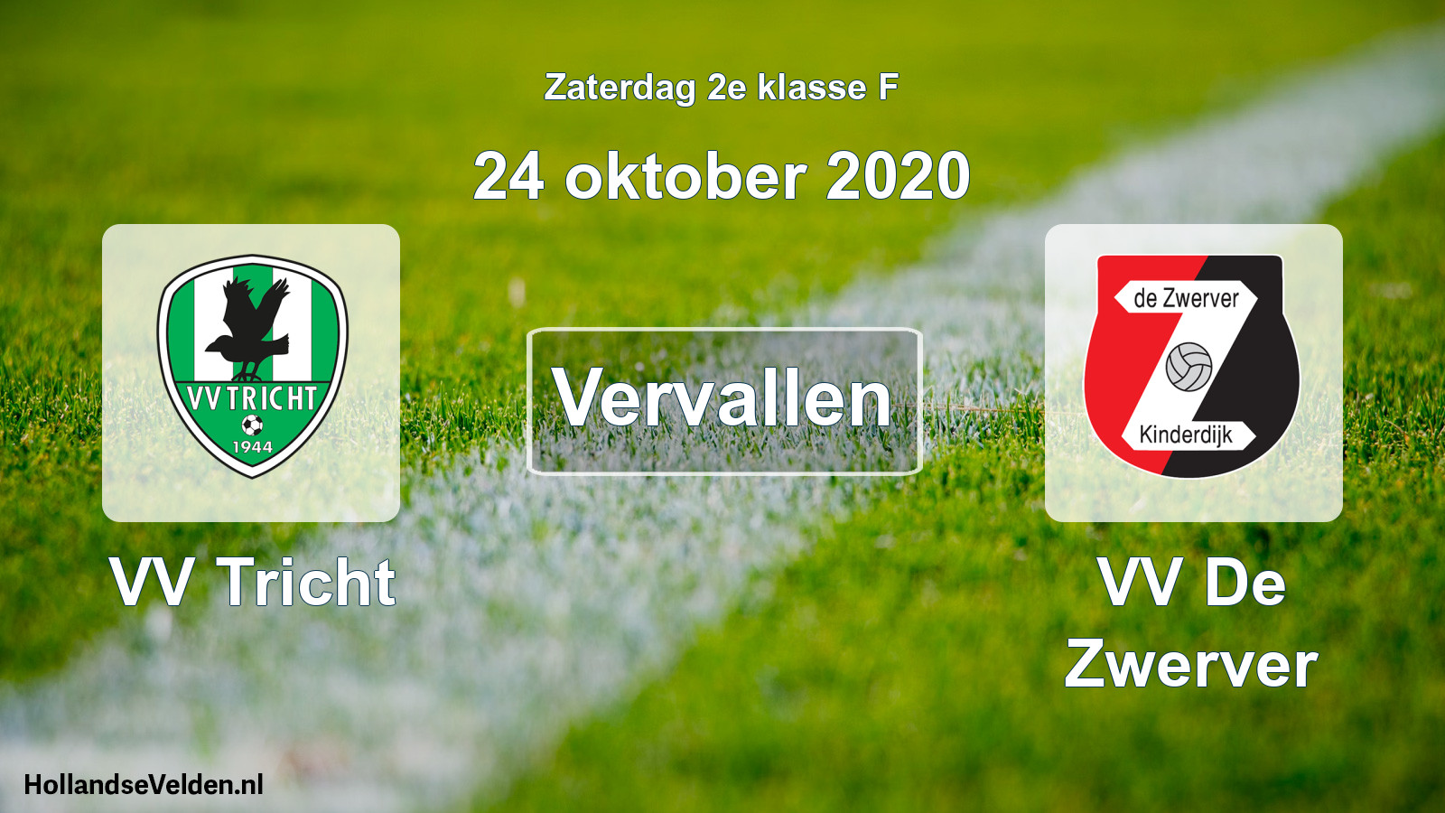 Scheduled Match: VV Tricht - VV De Zwerver (24 October 2020)