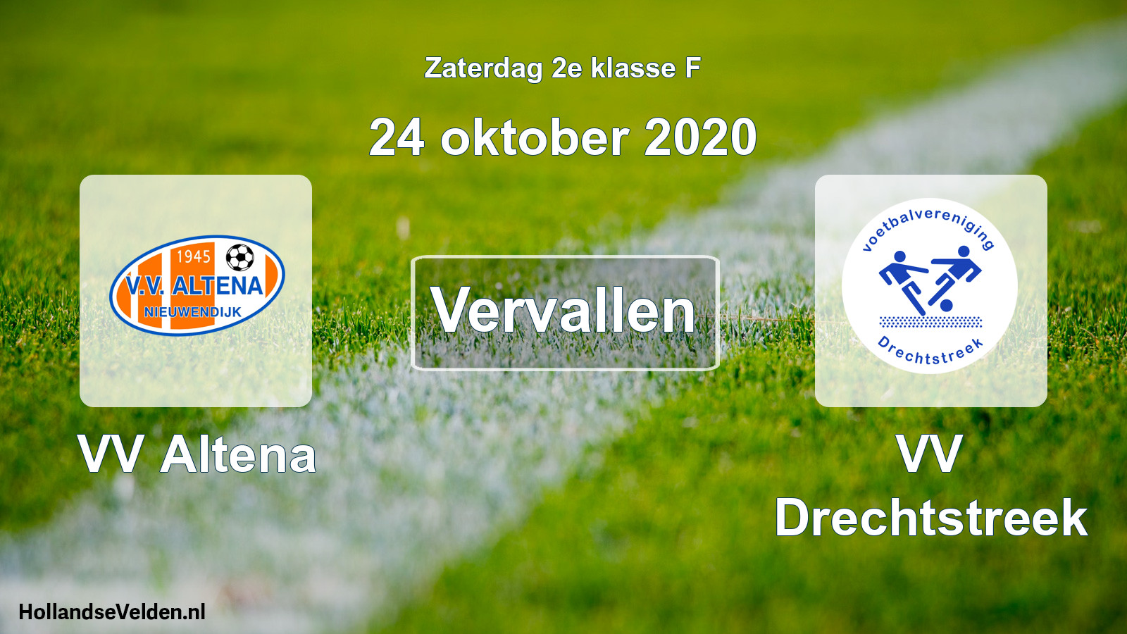 Scheduled Match: VV Altena - VV Drechtstreek (24 October 2020)