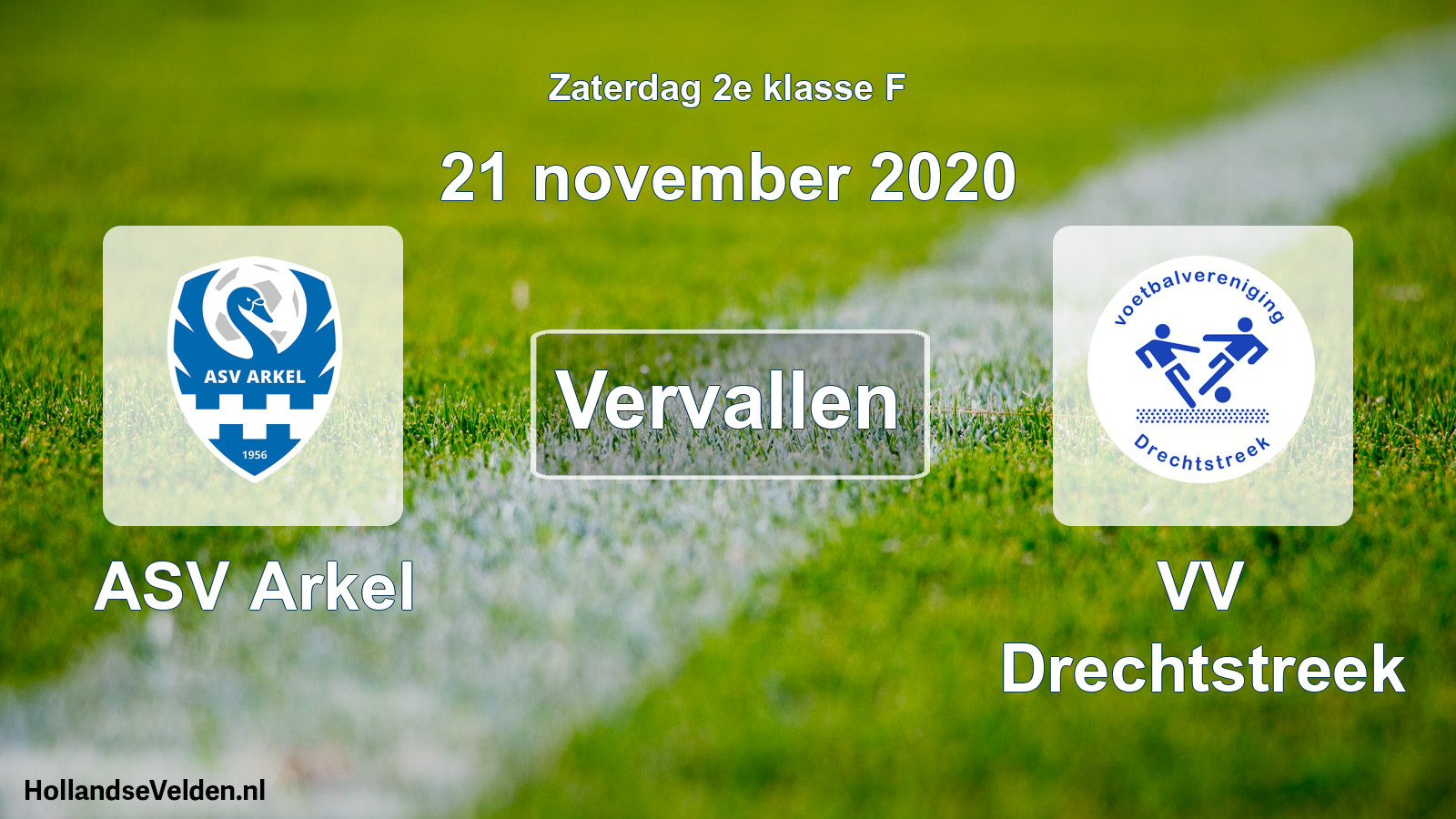 Scheduled Match: ASV Arkel - VV Drechtstreek (21 November 2020)
