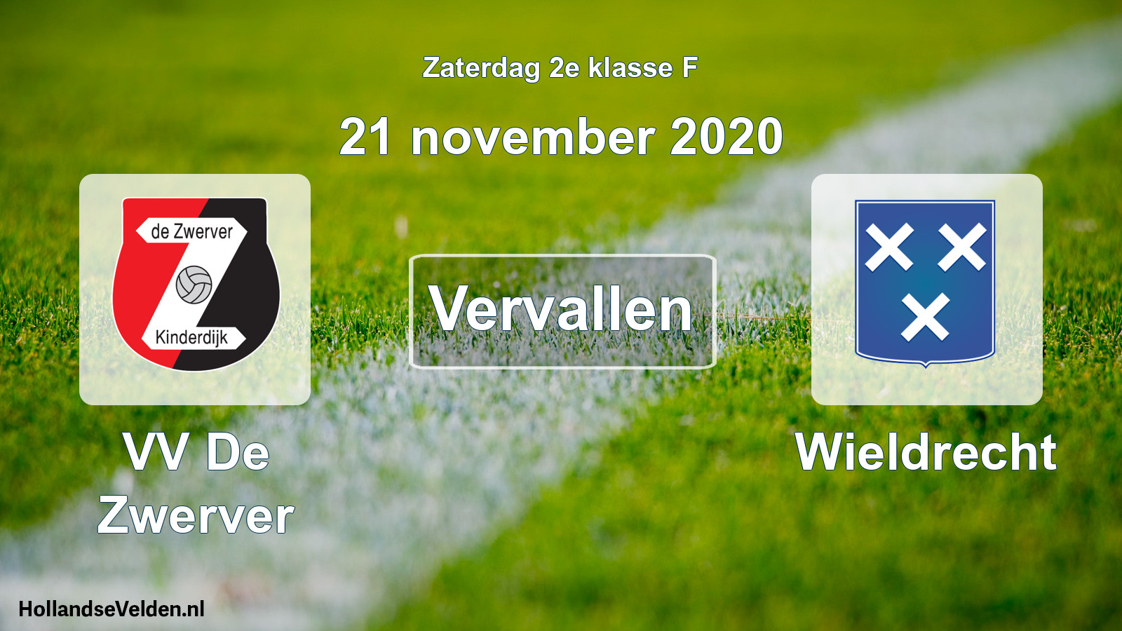 Scheduled Match: VV De Zwerver - Wieldrecht (21 November 2020)