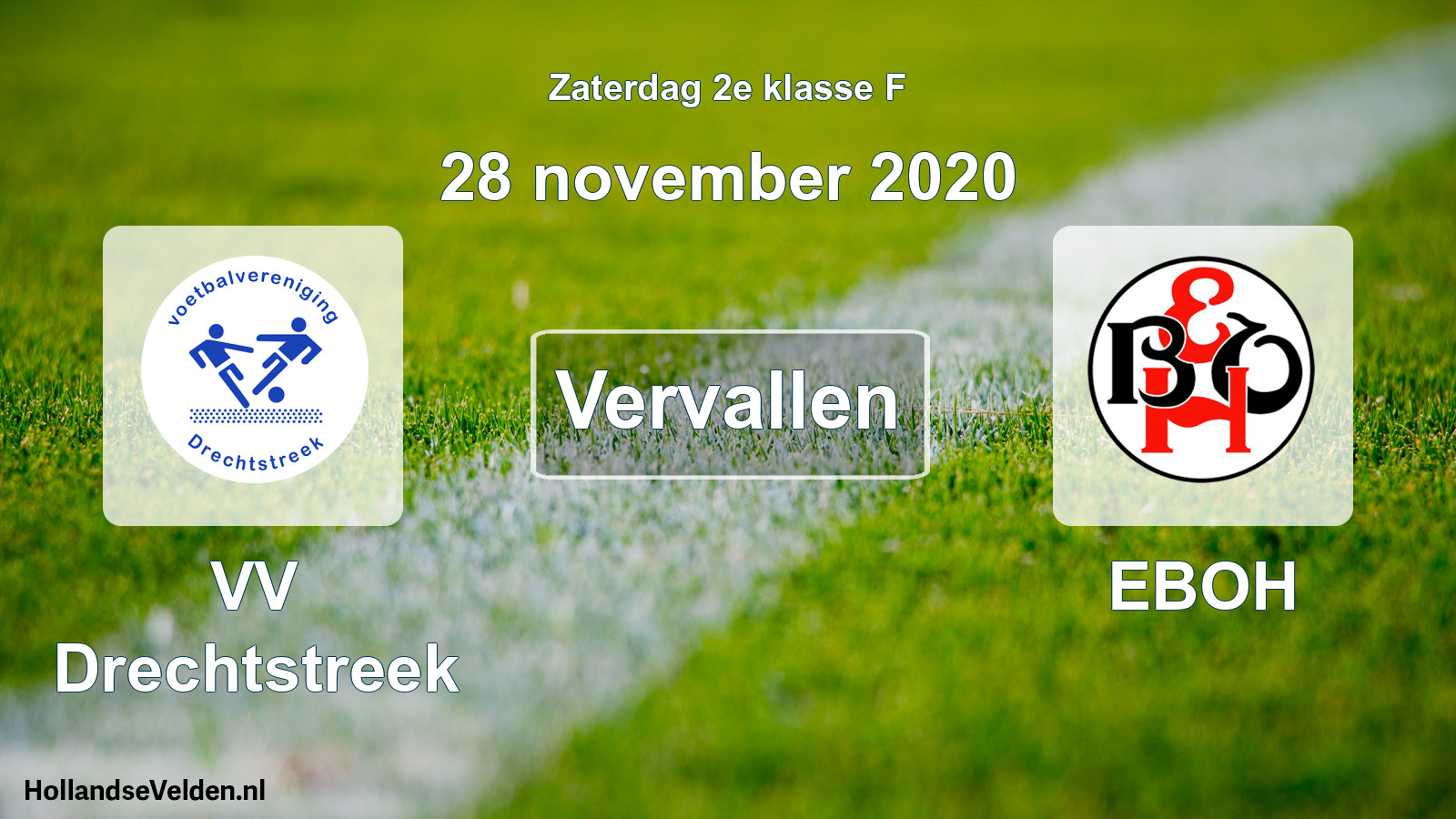 Scheduled Match: VV Drechtstreek - EBOH (28 November 2020)