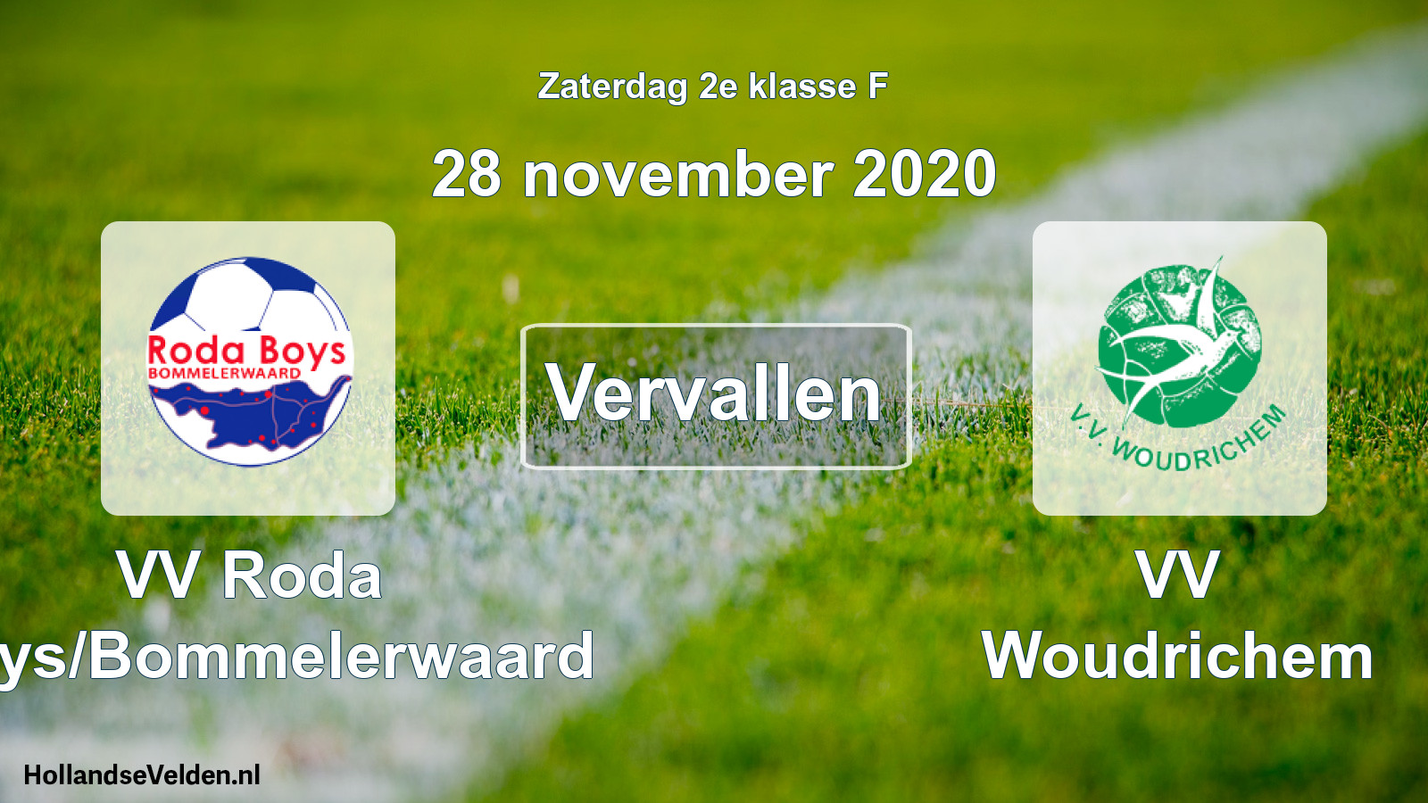Scheduled Match: VV Roda Boys/Bommelerwaard - VV Woudrichem (28 November 2020)