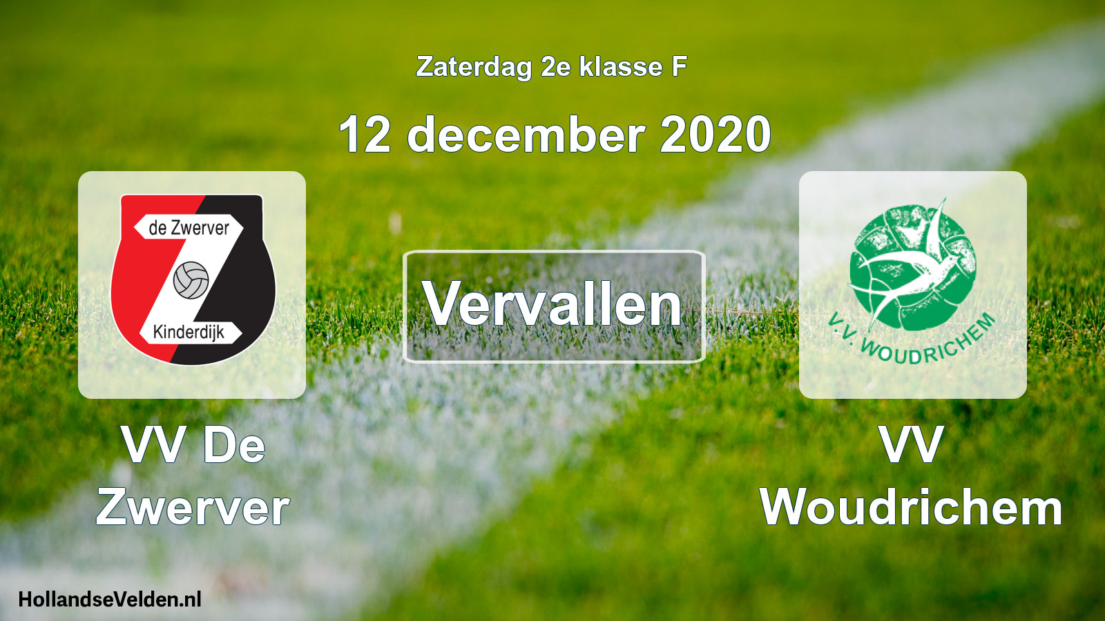 Scheduled Match: VV De Zwerver - VV Woudrichem (12 December 2020)