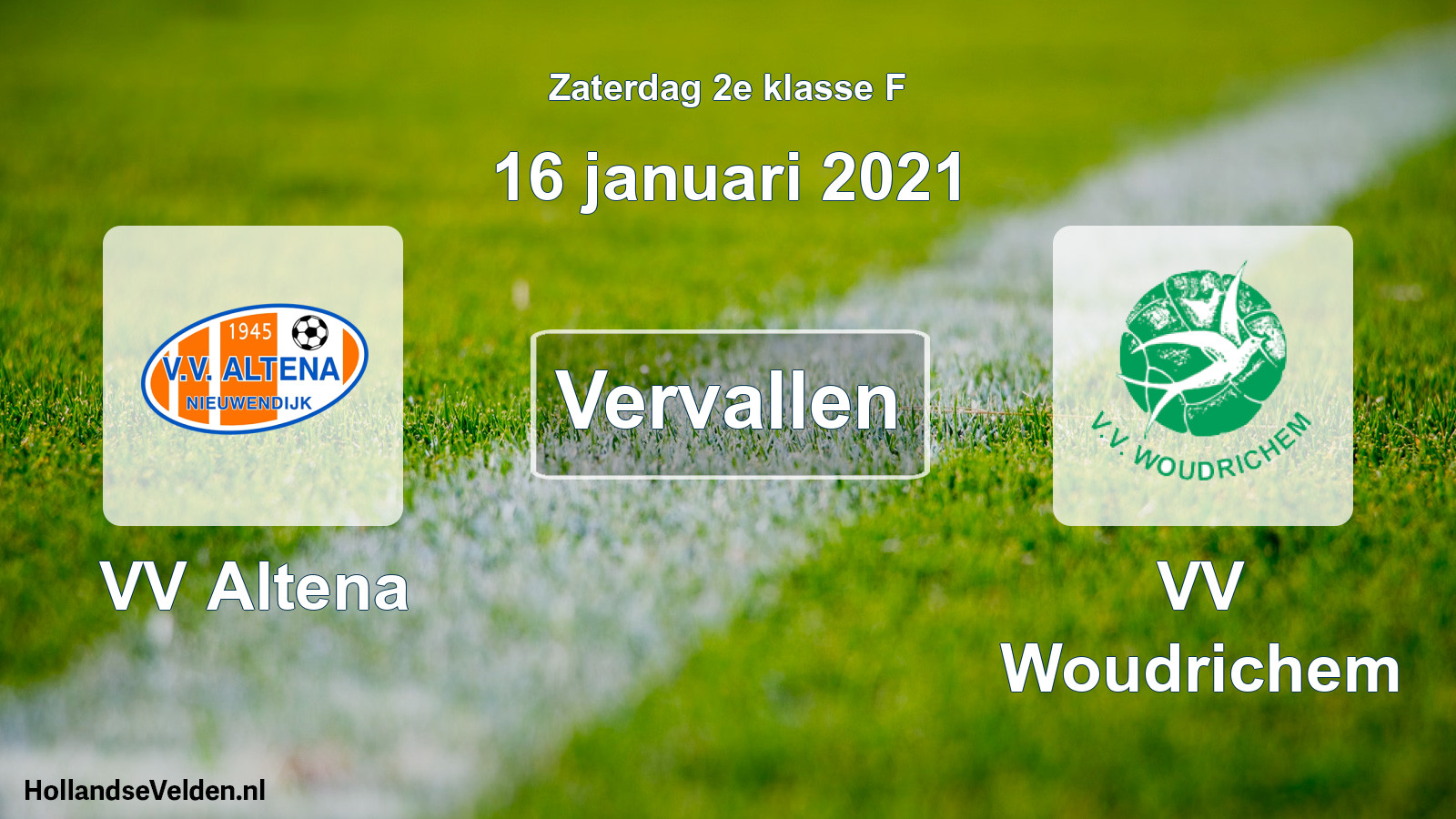 Scheduled Match: VV Altena - VV Woudrichem (16 January 2021)
