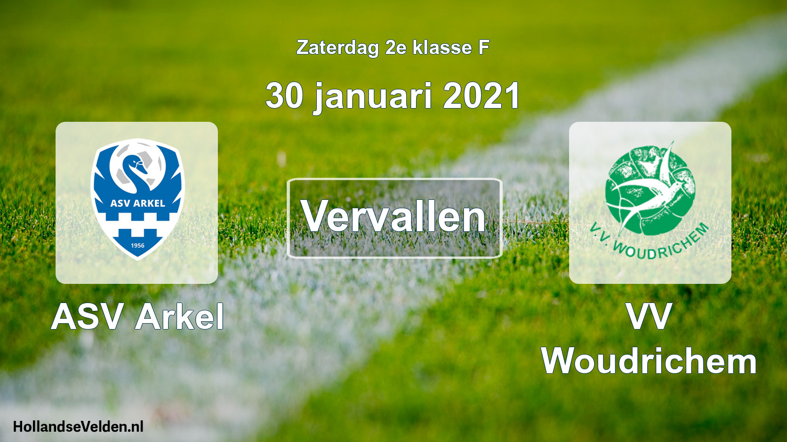 Geplande wedstrijd: ASV Arkel - VV Woudrichem (30 januari 2021)