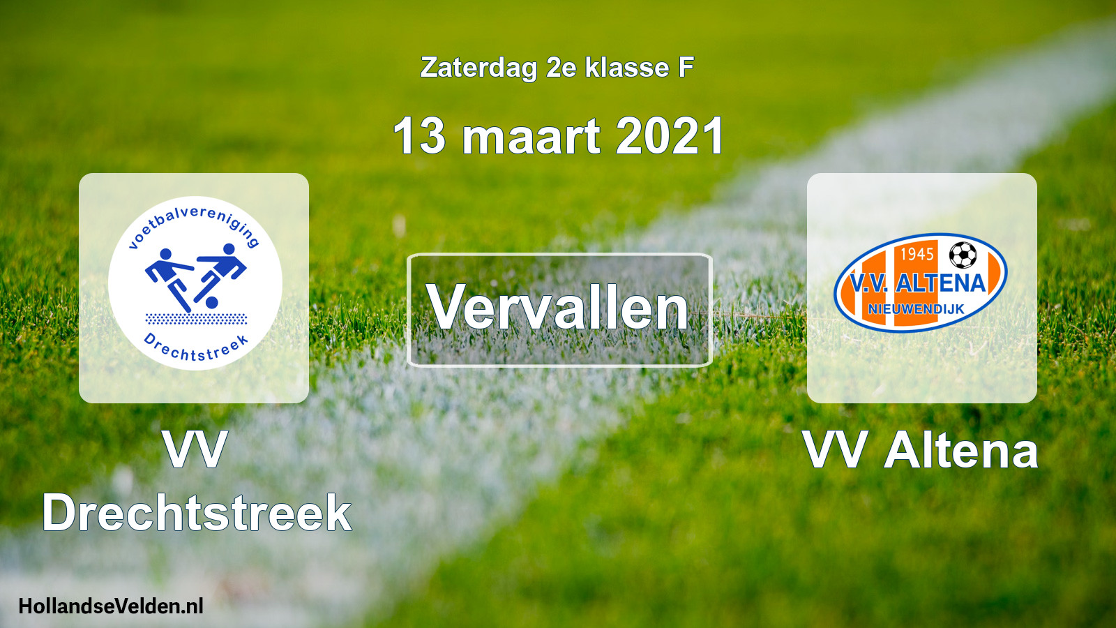 Scheduled Match: VV Drechtstreek - VV Altena (13 March 2021)