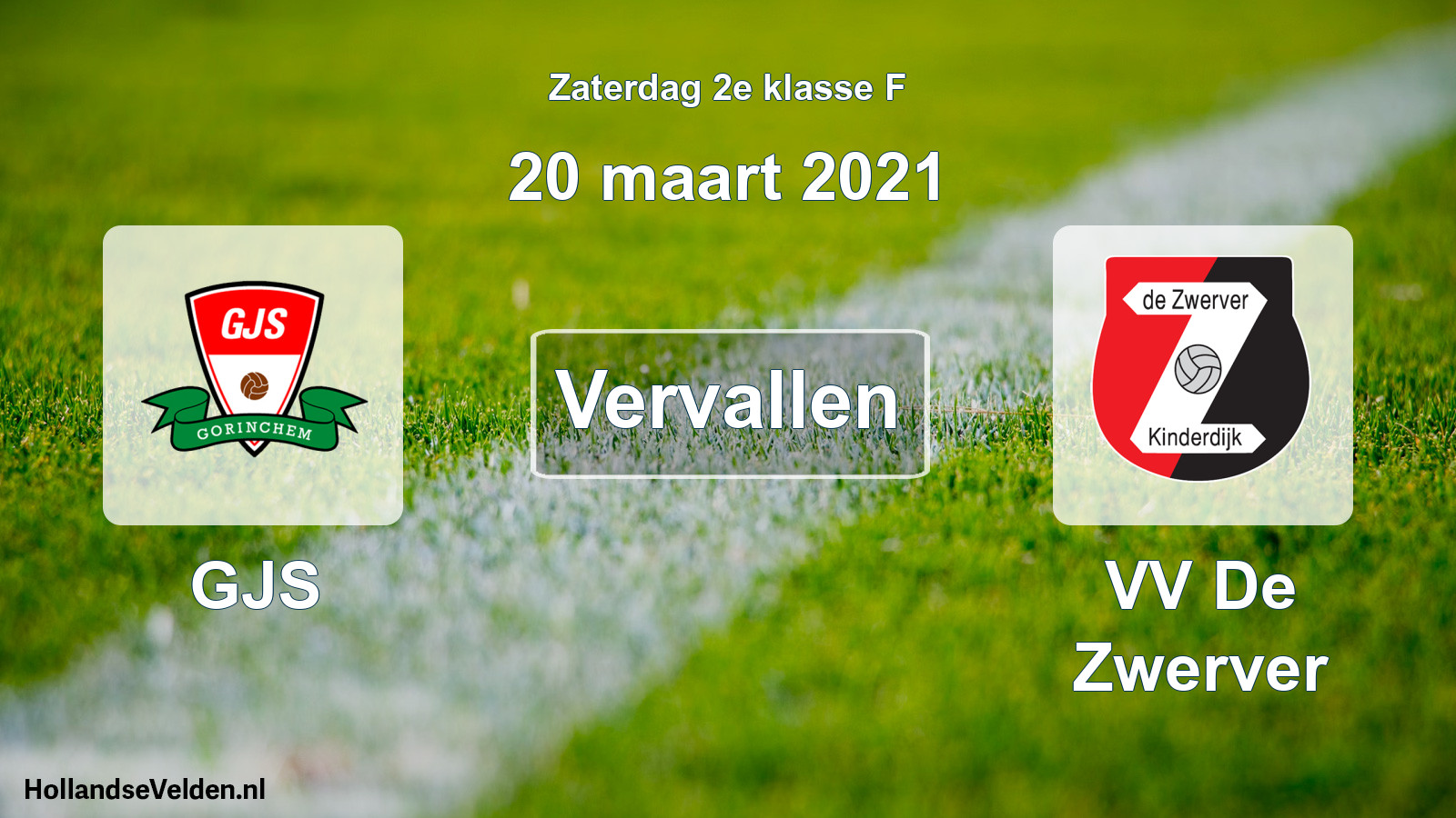 Scheduled Match: GJS - VV De Zwerver (20 March 2021)
