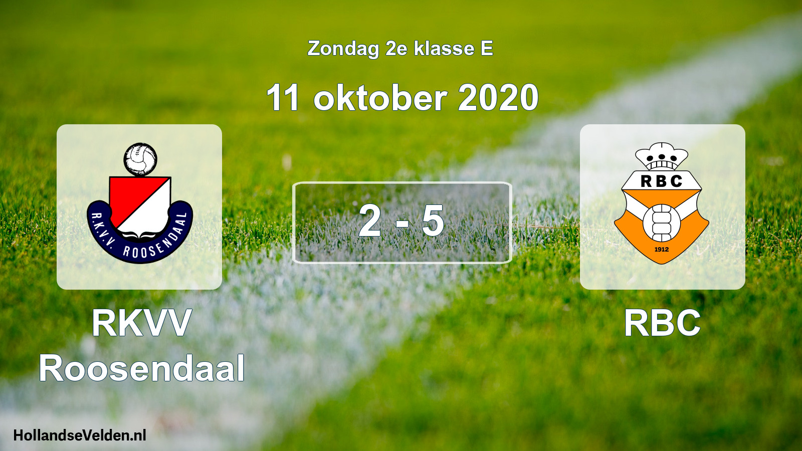 Total number of matches played: RKVV Roosendaal - RBC 2 - 5 (11 October 2020)