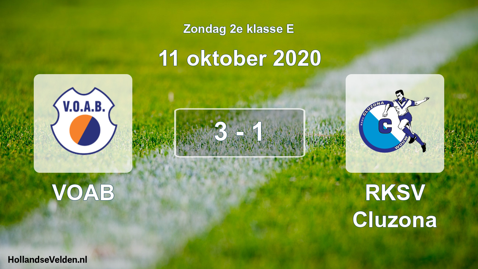 Total number of matches played: VOAB - RKSV Cluzona 3 - 1 (11 October 2020)