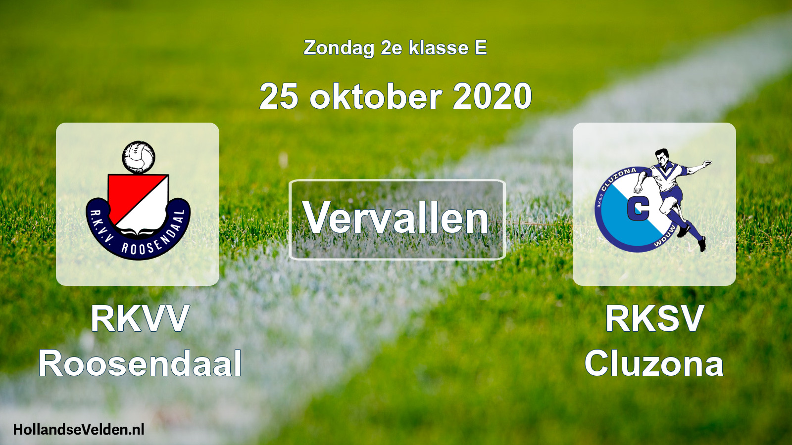 Scheduled Match: RKVV Roosendaal - RKSV Cluzona (25 October 2020)