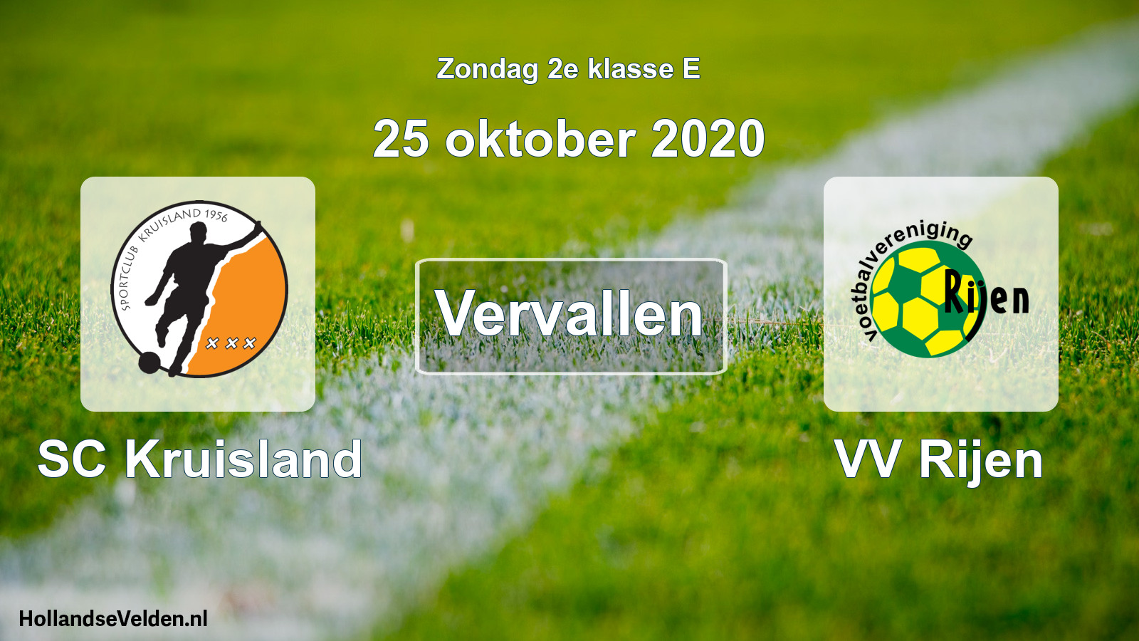 Scheduled Match: SC Kruisland - VV Rijen (25 October 2020)