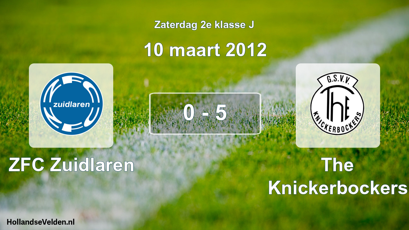 Total number of matches played: ZFC Zuidlaren - The Knickerbockers 0 - 5 (10 March 2012)