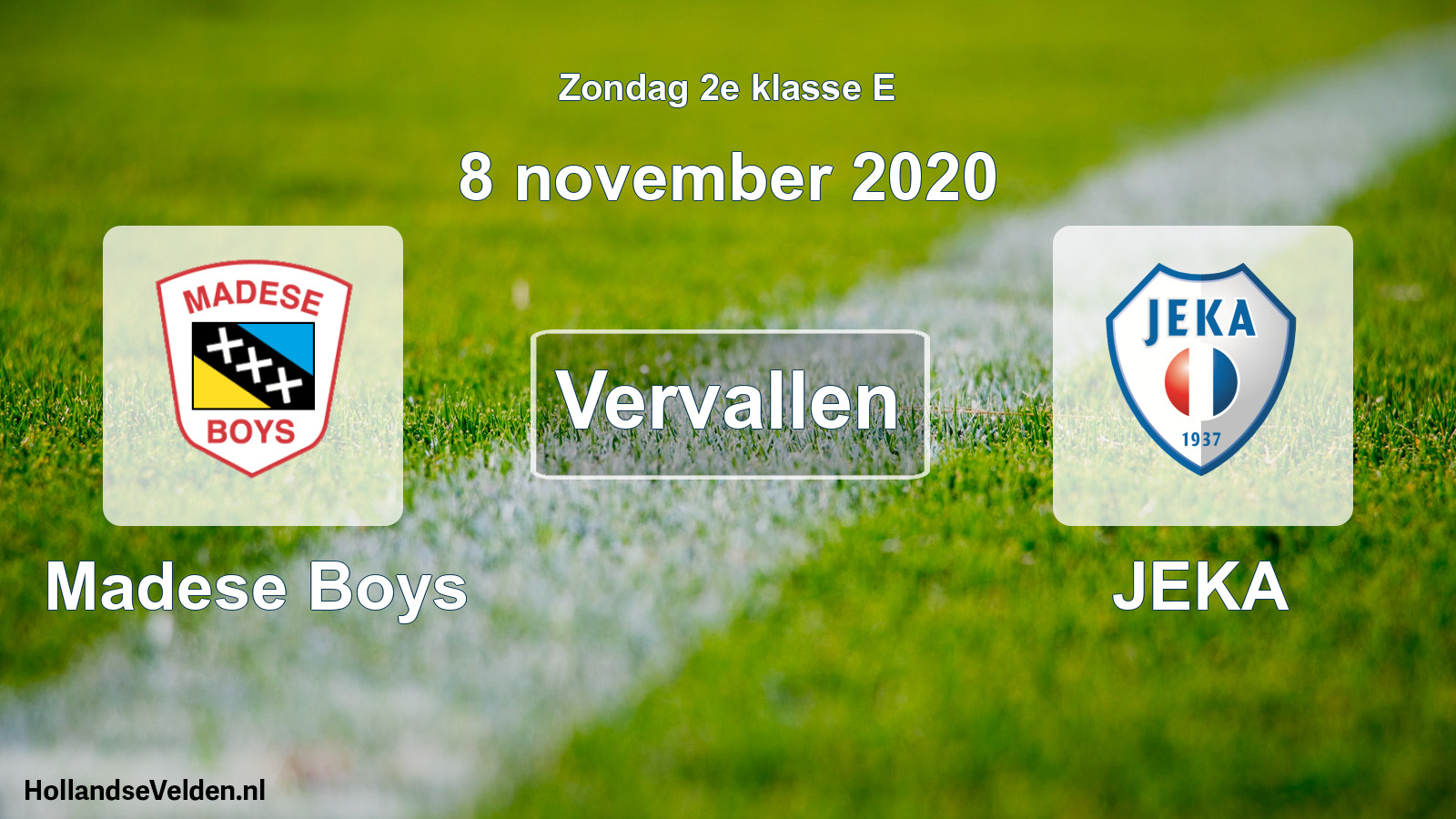 Scheduled Match: Madese Boys - JEKA (8 November 2020)