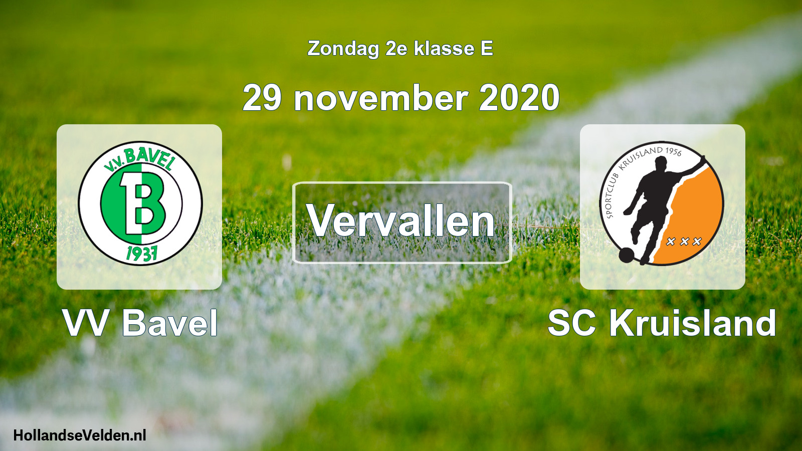 Scheduled Match: VV Bavel - SC Kruisland (29 November 2020)