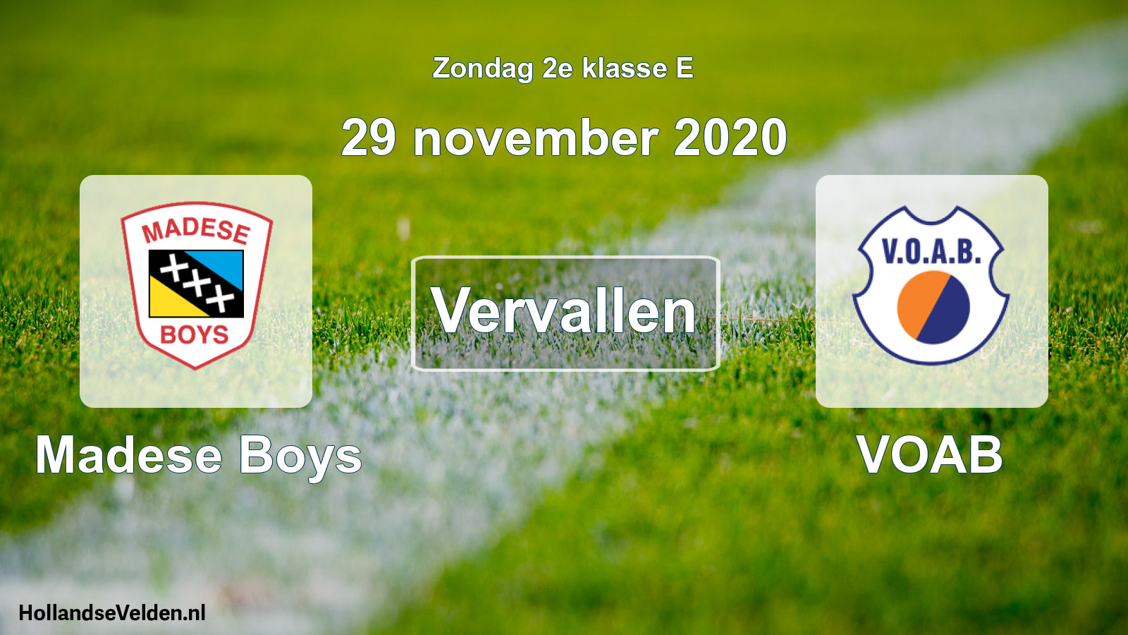 Scheduled Match: Madese Boys - VOAB (29 November 2020)