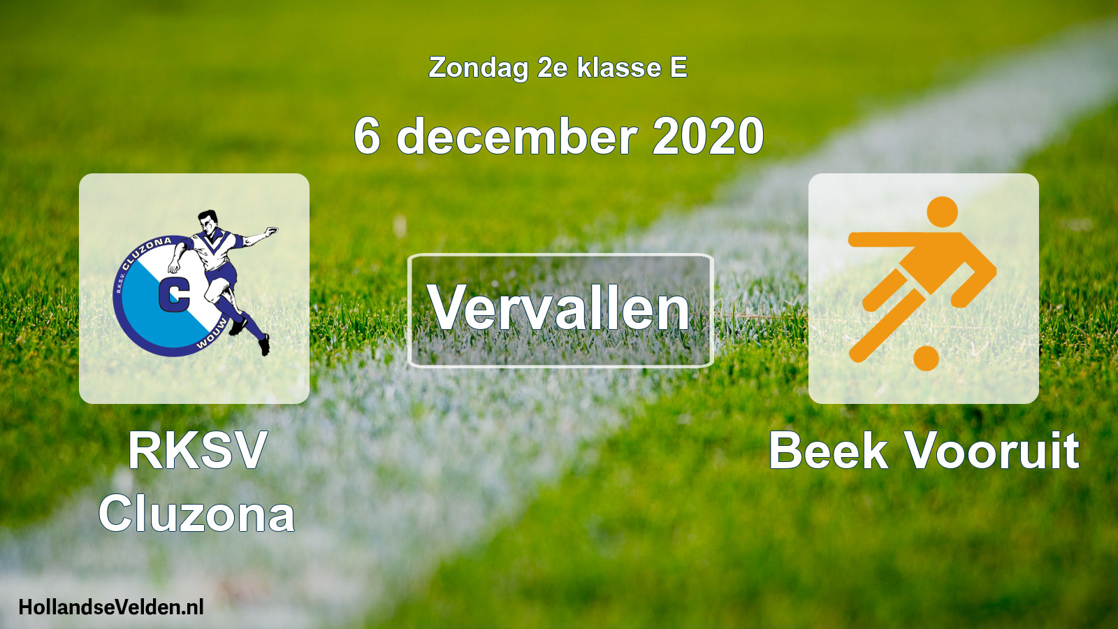 Scheduled Match: RKSV Cluzona - Beek Vooruit (6 December 2020)