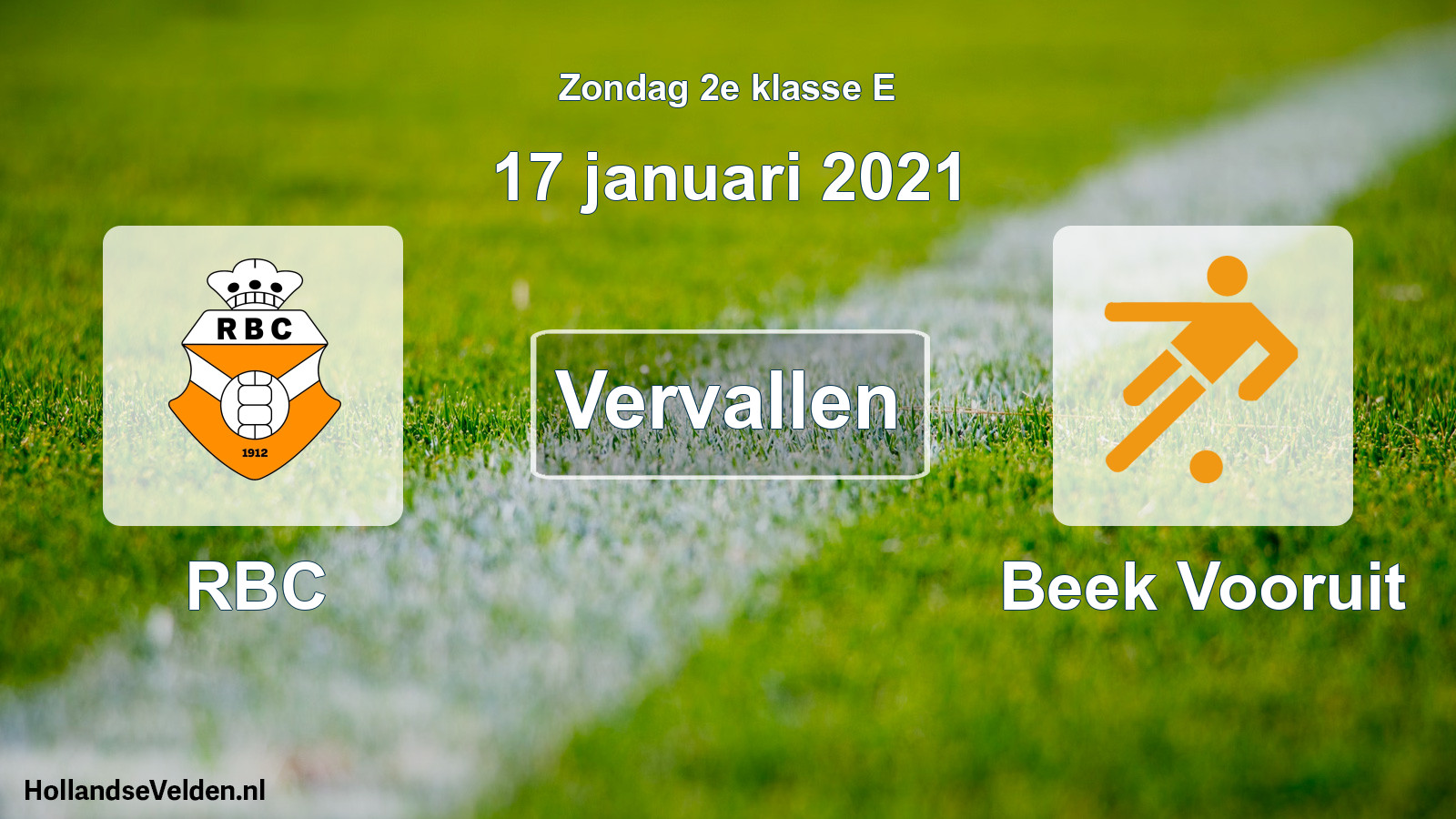 Scheduled Match: RBC - Beek Vooruit (17 January 2021)