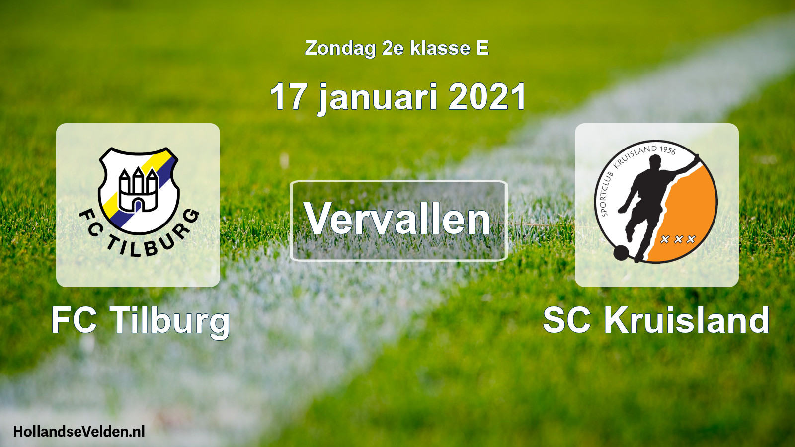Scheduled Match: FC Tilburg - SC Kruisland (17 January 2021)