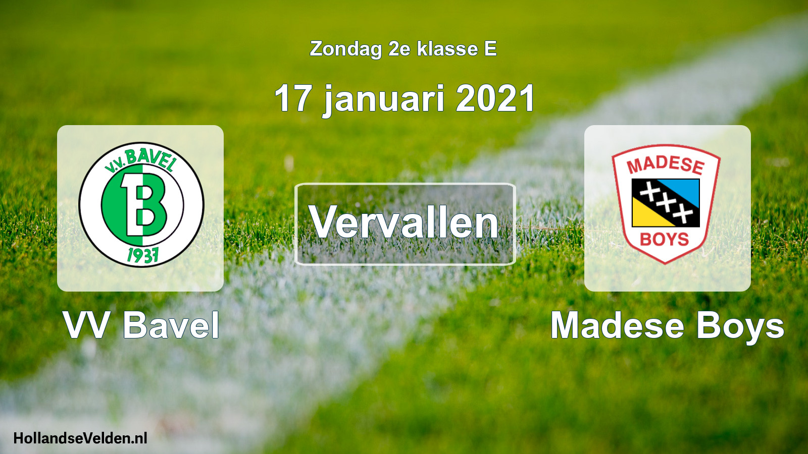 Scheduled Match: VV Bavel - Madese Boys (17 January 2021)