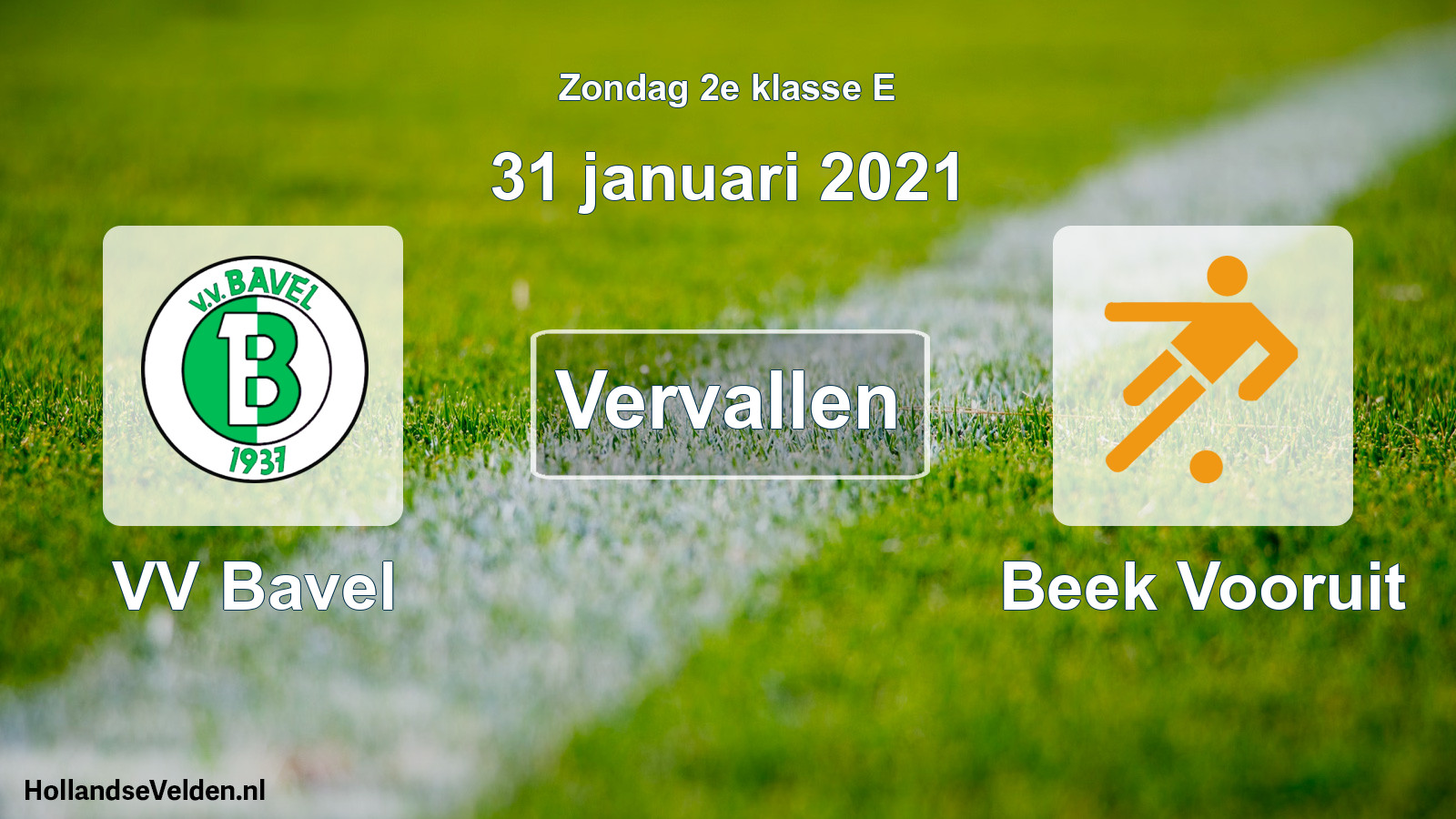 Scheduled Match: VV Bavel - Beek Vooruit (31 January 2021)