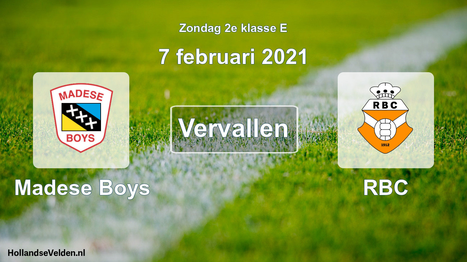 Scheduled Match: Madese Boys - RBC (7 February 2021)