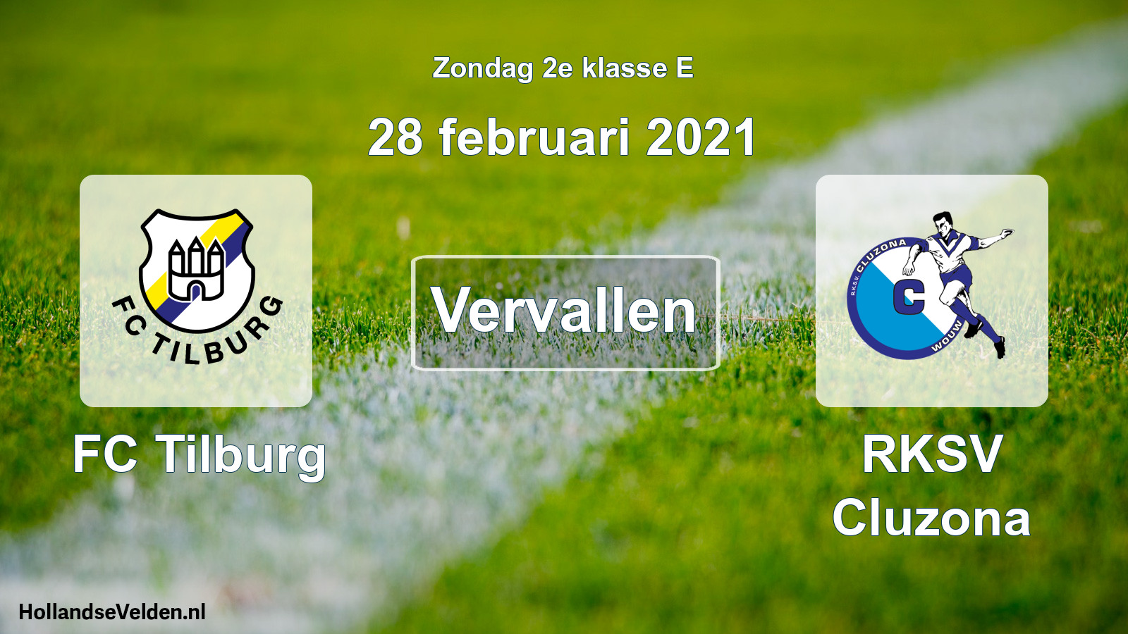 Scheduled Match: FC Tilburg - RKSV Cluzona (28 February 2021)