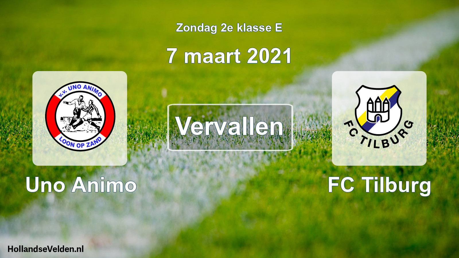 Scheduled Match: Uno Animo - FC Tilburg (7 March 2021)