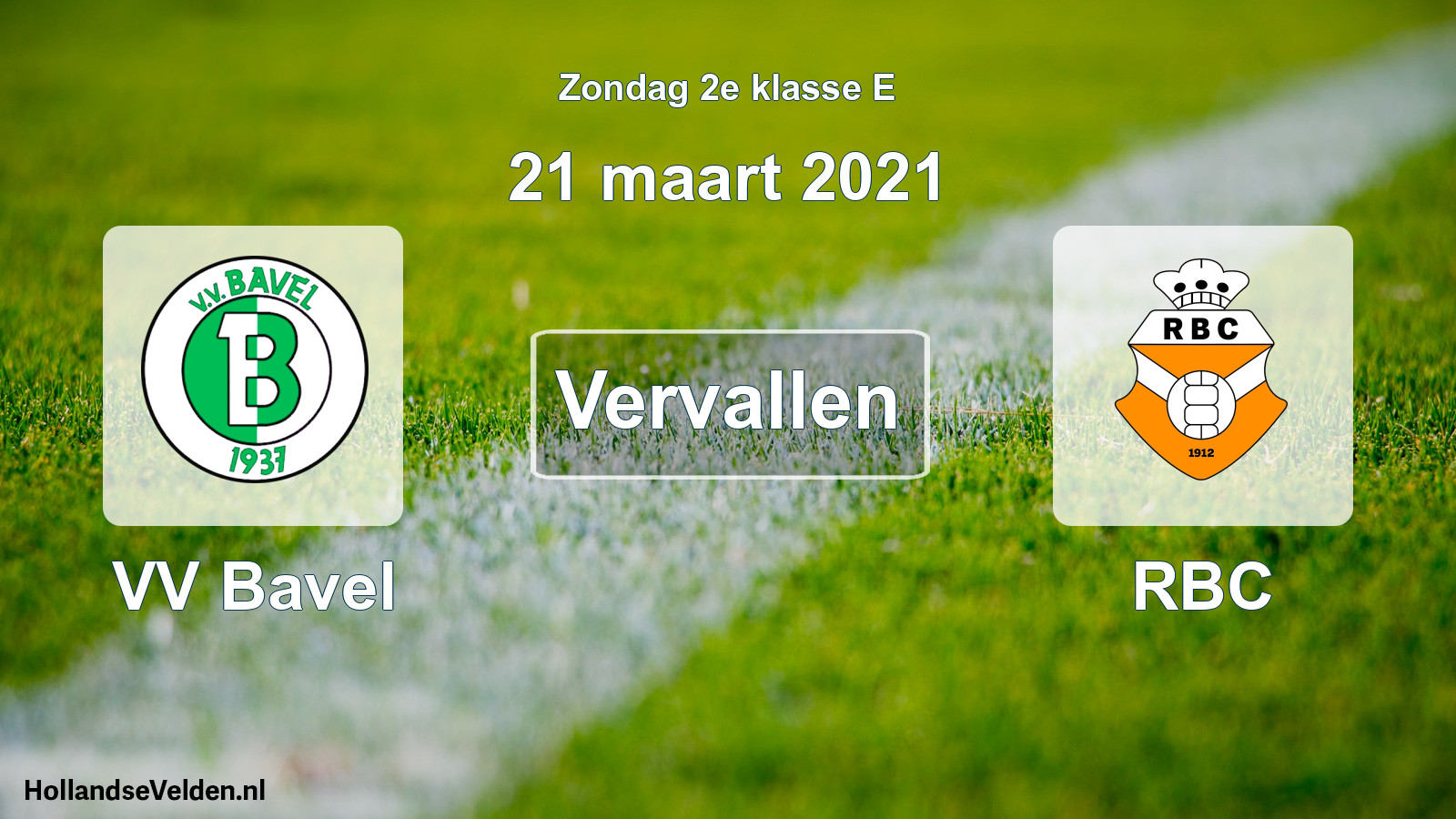 Scheduled Match: VV Bavel - RBC (21 March 2021)