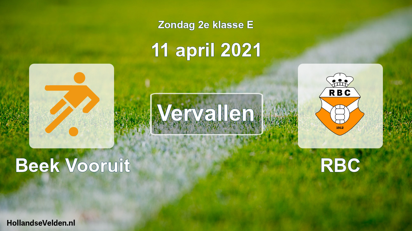 Scheduled Match: Beek Vooruit - RBC (11 April 2021)
