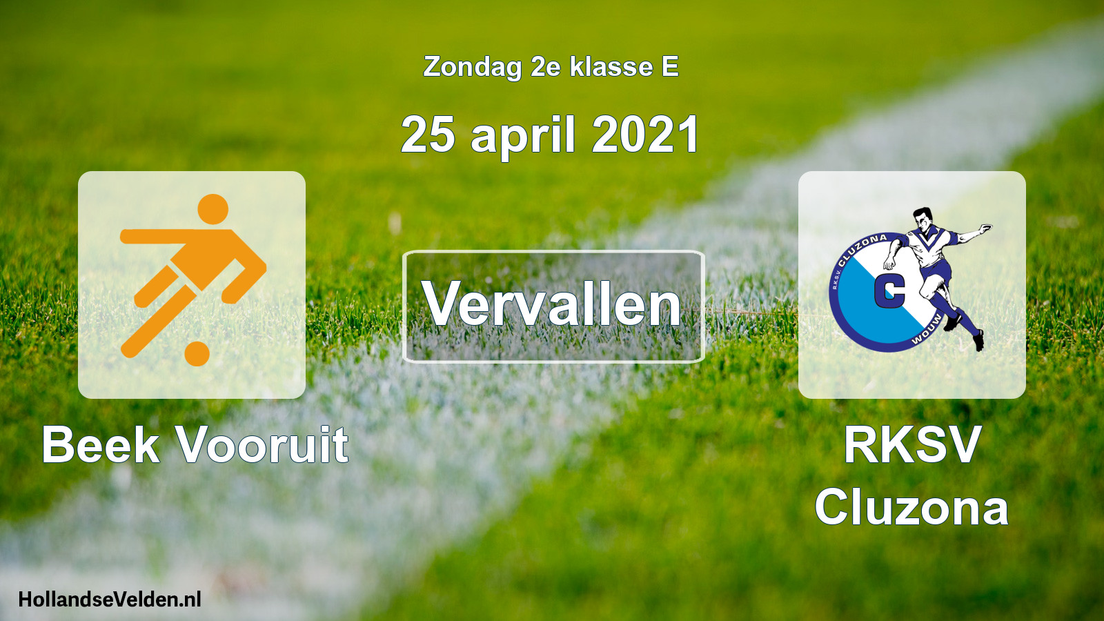 Scheduled Match: Beek Vooruit - RKSV Cluzona (25 April 2021)
