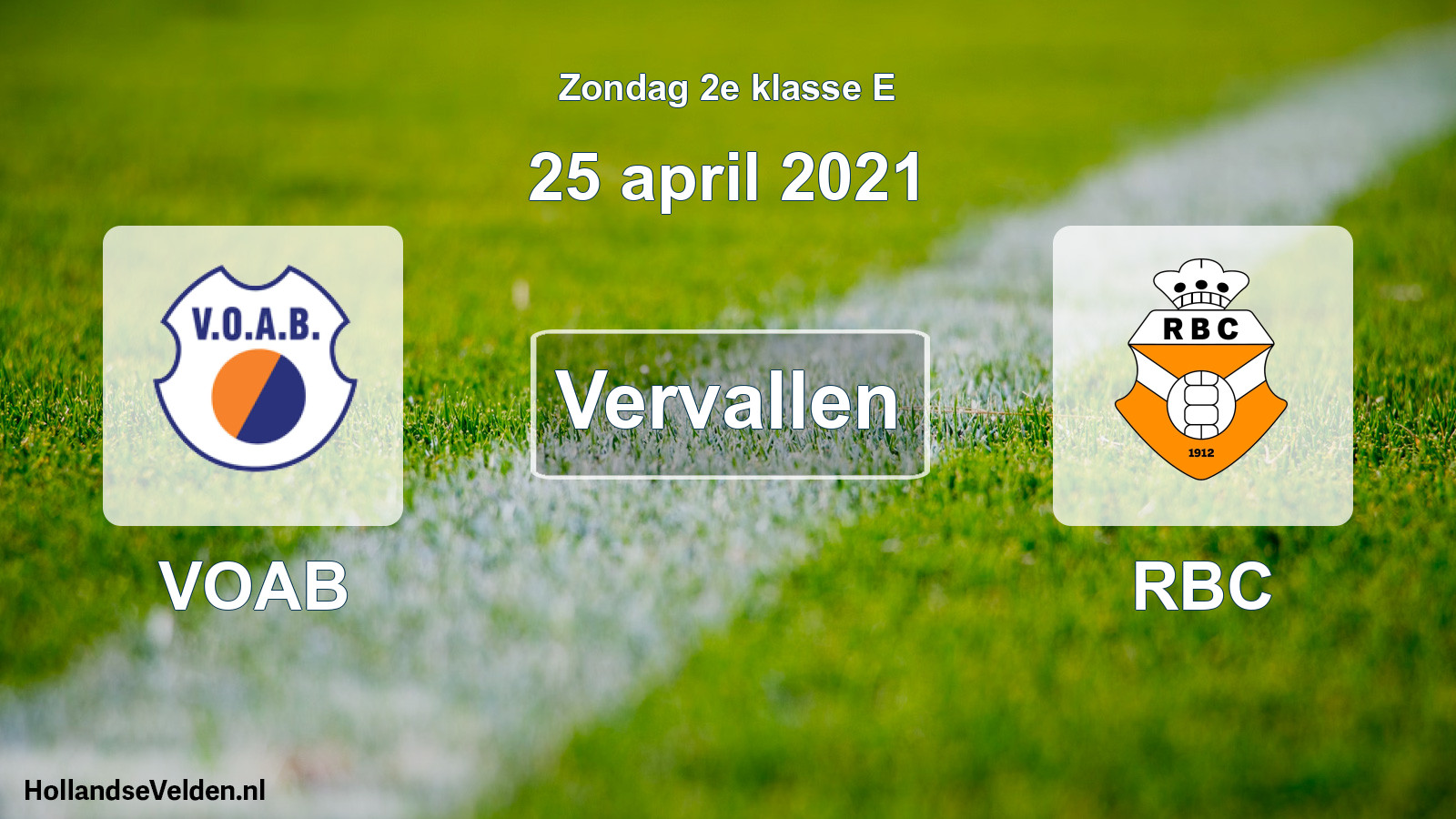 Scheduled Match: VOAB - RBC (25 April 2021)