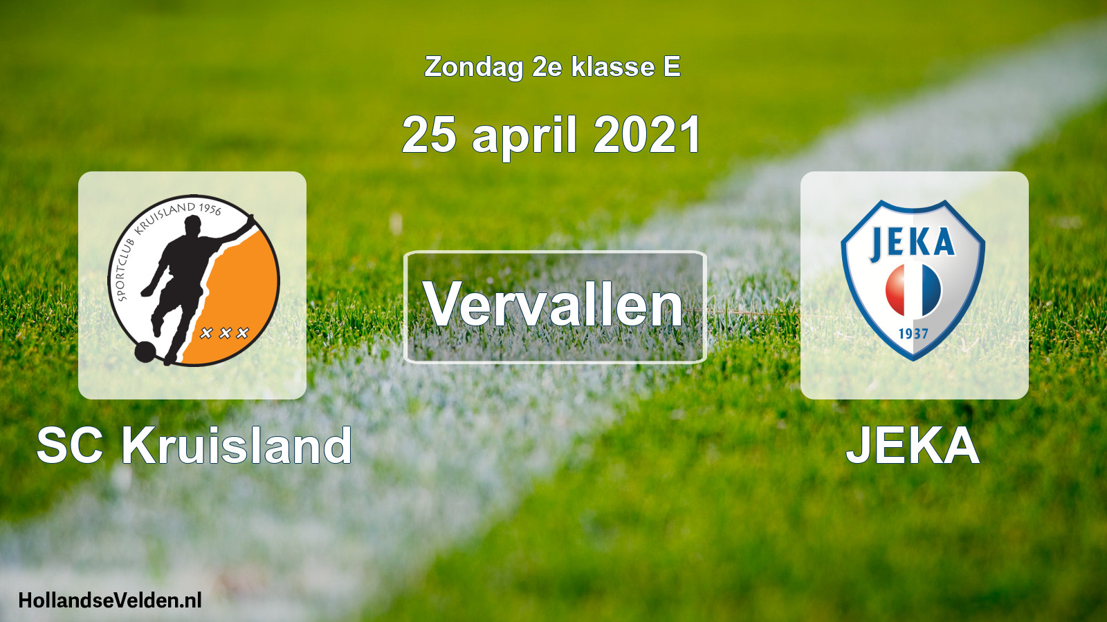Scheduled Match: SC Kruisland - JEKA (25 April 2021)
