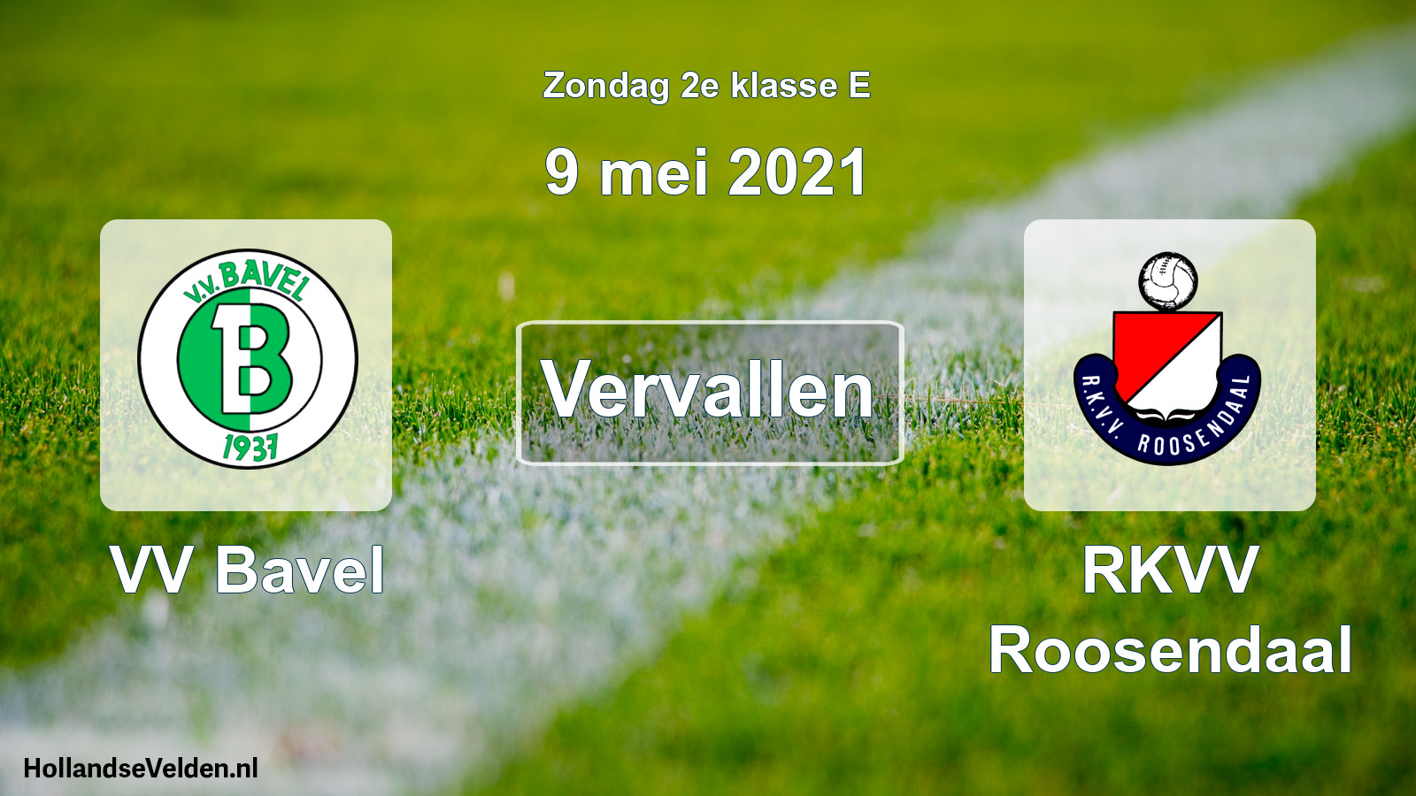 Scheduled Match: VV Bavel - RKVV Roosendaal (9 May 2021)