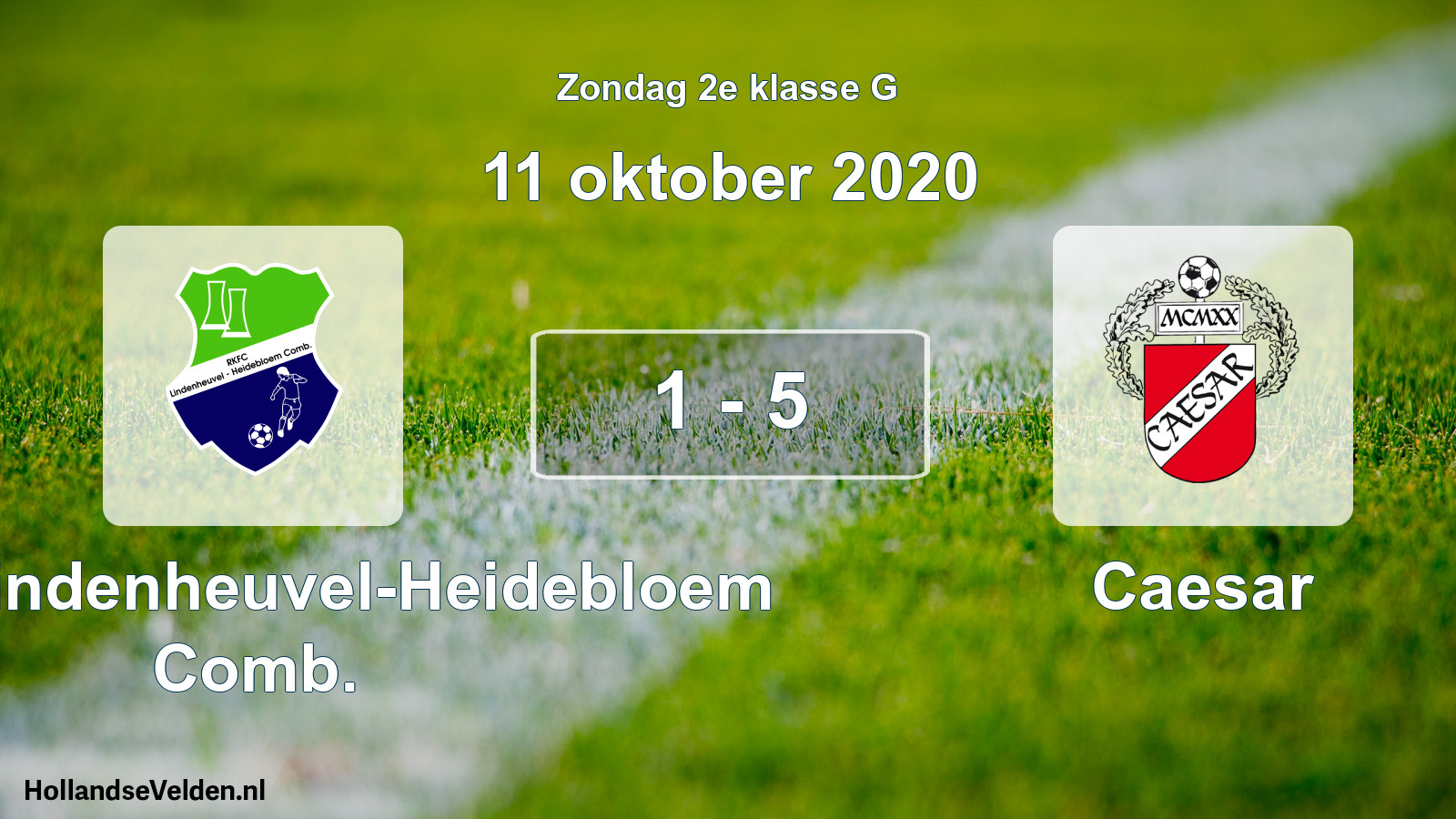 Total number of matches played: RKFC Lindenheuvel-Heidebloem Comb. - Caesar 1 - 5 (11 October 2020)