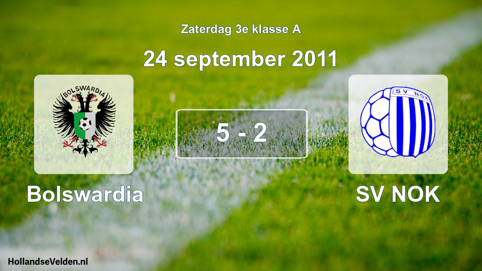 Total number of matches played: Bolswardia - SV NOK 5 - 2 (24 September 2011)