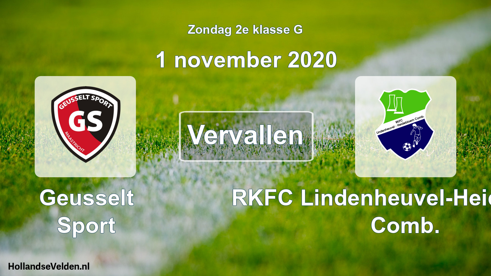 Scheduled Match: Geusselt Sport - RKFC Lindenheuvel-Heidebloem Comb. (1 November 2020)