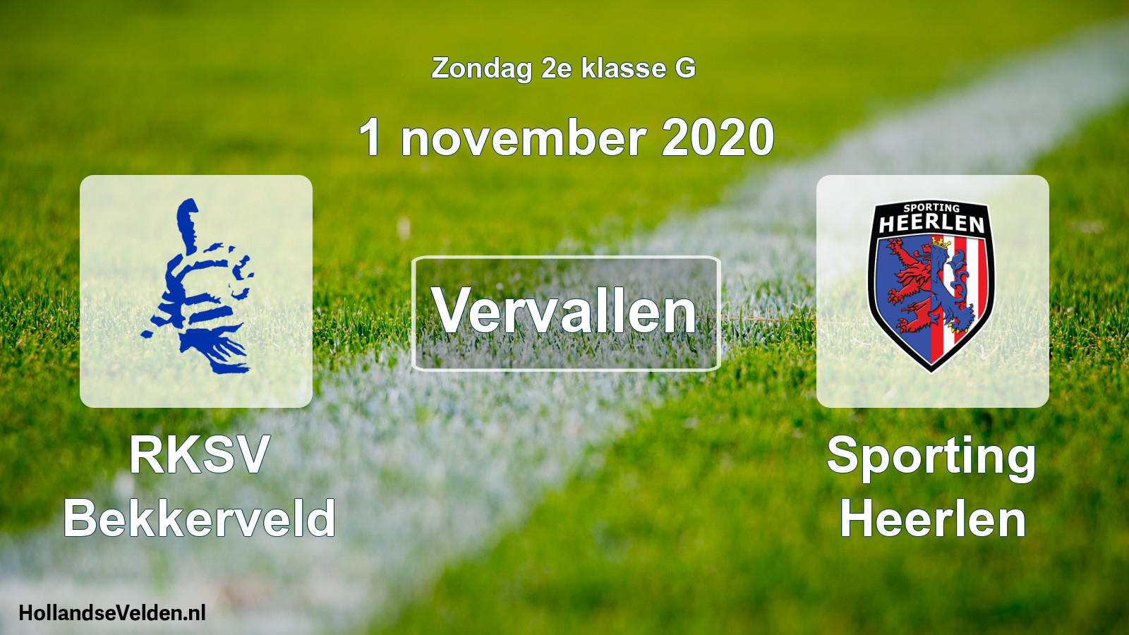 Scheduled Match: RKSV Bekkerveld - Sporting Heerlen (1 November 2020)