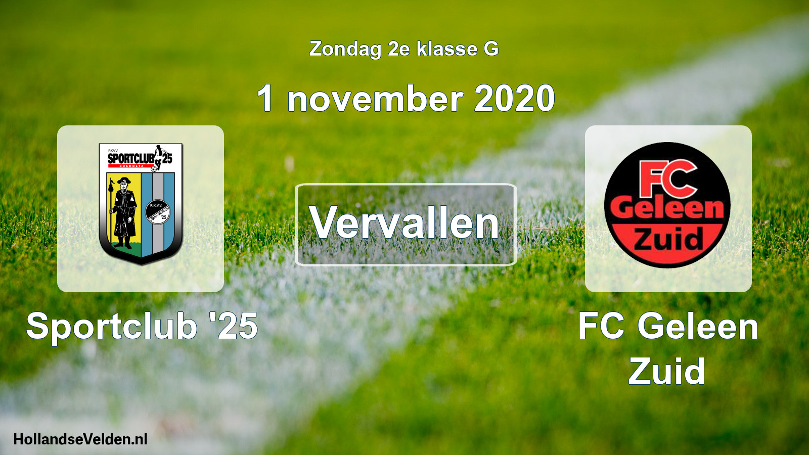 Scheduled Match: Sportclub '25 - FC Geleen Zuid (1 November 2020)