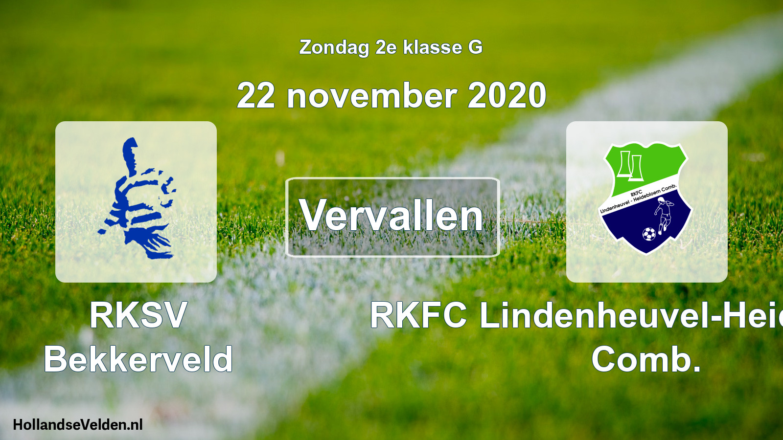 Scheduled Match: RKSV Bekkerveld - RKFC Lindenheuvel-Heidebloem Comb. (22 November 2020)