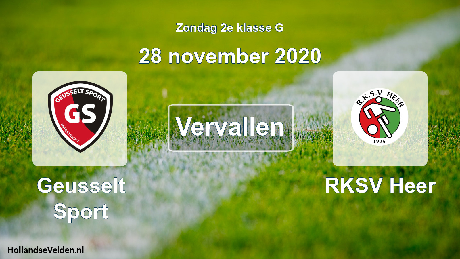 Scheduled Match: Geusselt Sport - RKSV Heer (28 November 2020)