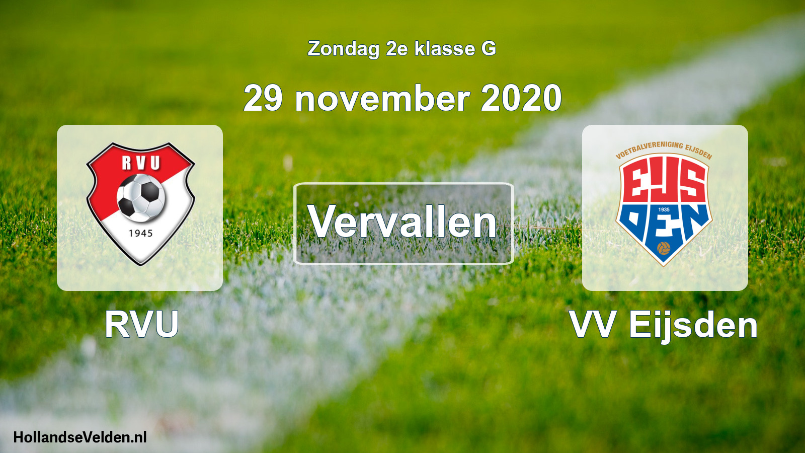 Scheduled Match: RVU - VV Eijsden (29 November 2020)