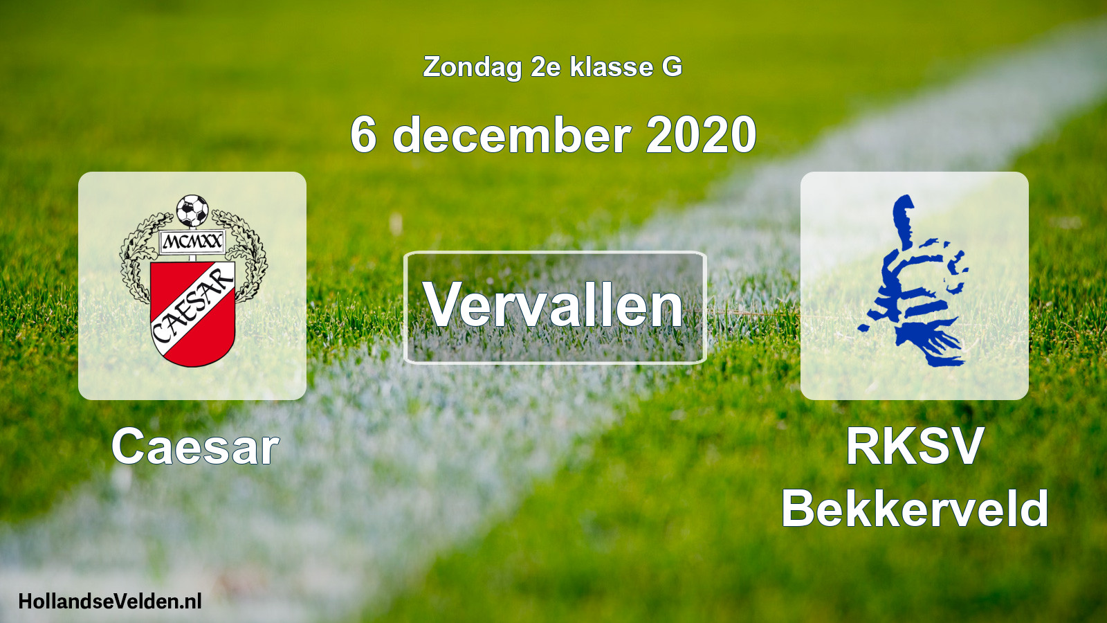 Scheduled Match: Caesar - RKSV Bekkerveld (6 December 2020)