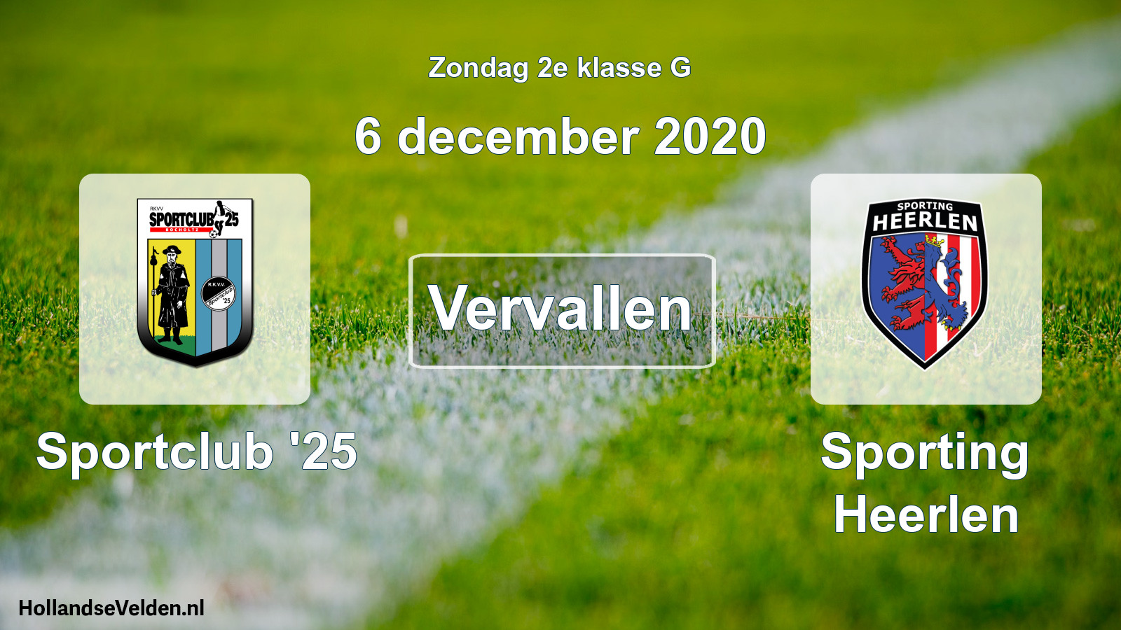 Scheduled Match: Sportclub '25 - Sporting Heerlen (6 December 2020)